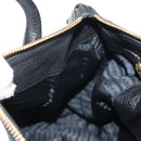 PRADA Hand Bag Leather 2way Black Gold Auth yk19532V-25