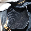 PRADA Hand Bag Leather 2way Black Gold Auth yk19532V-27