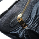 PRADA Hand Bag Leather 2way Black Gold Auth yk19532V-28