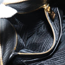 PRADA Hand Bag Leather 2way Black Gold Auth yk19532V-29