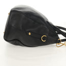 PRADA Hand Bag Leather 2way Black Gold Auth yk19532V-4