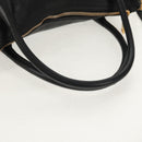 PRADA Hand Bag Leather 2way Black Gold Auth yk19532V-7