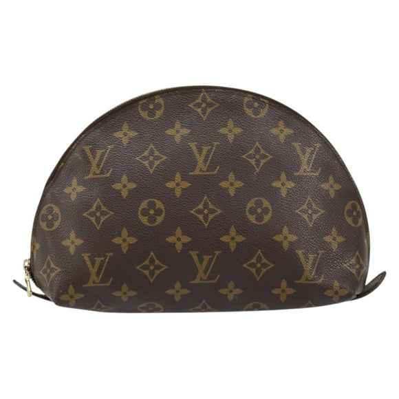 LOUIS VUITTON Monogram Trousse Demi Ronde Cosmetic Pouch M47520 LV Auth yk19536