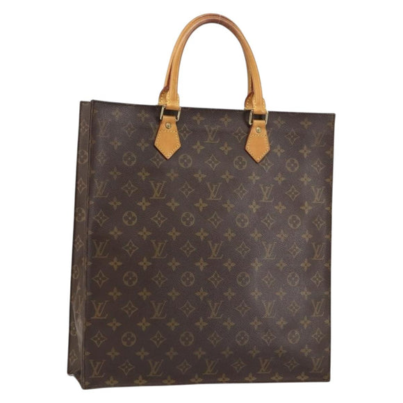 LOUIS VUITTON Monogram Sac Plat Hand Bag M51140 LV Auth yk19538