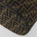 FENDI Zucca Canvas Vanity Pouch Black Brown Auth yk19543-10