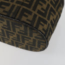 FENDI Zucca Canvas Vanity Pouch Black Brown Auth yk19543-12