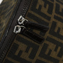 FENDI Zucca Canvas Vanity Pouch Black Brown Auth yk19543-14