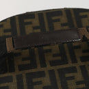 FENDI Zucca Canvas Vanity Pouch Black Brown Auth yk19543-7