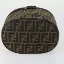 FENDI Zucca Canvas Vanity Pouch Black Brown Auth yk19543-9
