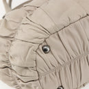 PRADA Gathered Hand Bag Leather 2way Beige Silver Auth yk19545-17