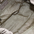 PRADA Gathered Hand Bag Leather 2way Beige Silver Auth yk19545-11