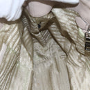 PRADA Gathered Hand Bag Leather 2way Beige Silver Auth yk19545-23
