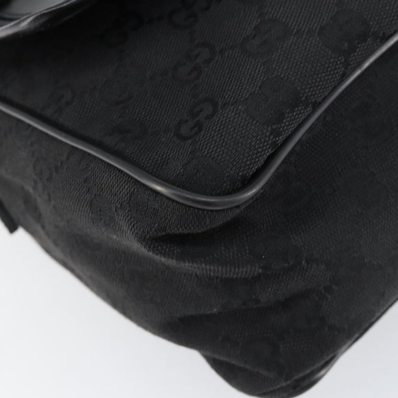 GUCCI GG Canvas Shoulder Bag Black Silver 28562 Auth yk19546