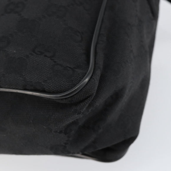GUCCI GG Canvas Shoulder Bag Black Silver 28562 Auth yk19546