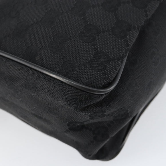 GUCCI GG Canvas Shoulder Bag Black Silver 28562 Auth yk19546