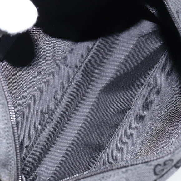 GUCCI GG Canvas Shoulder Bag Black Silver 28562 Auth yk19546