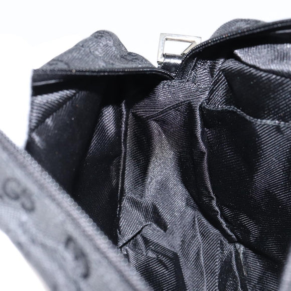 GUCCI GG Canvas Shoulder Bag Black Silver 28562 Auth yk19546