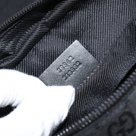 GUCCI GG Canvas Shoulder Bag Black Silver 28562 Auth yk19546