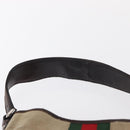 GUCCI Web Sherry Line Shoulder Bag Beige Silver Red 114877 Auth yk19547-9