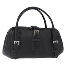 LOEWE Sender Hand Bag Leather Black Silver Auth yk19550-1