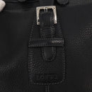 LOEWE Sender Hand Bag Leather Black Silver Auth yk19550-18