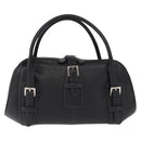 LOEWE Sender Hand Bag Leather Black Silver Auth yk19550-13