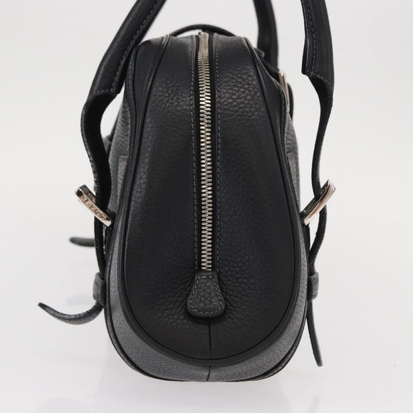LOEWE Sender Hand Bag Leather Black Silver Auth yk19550
