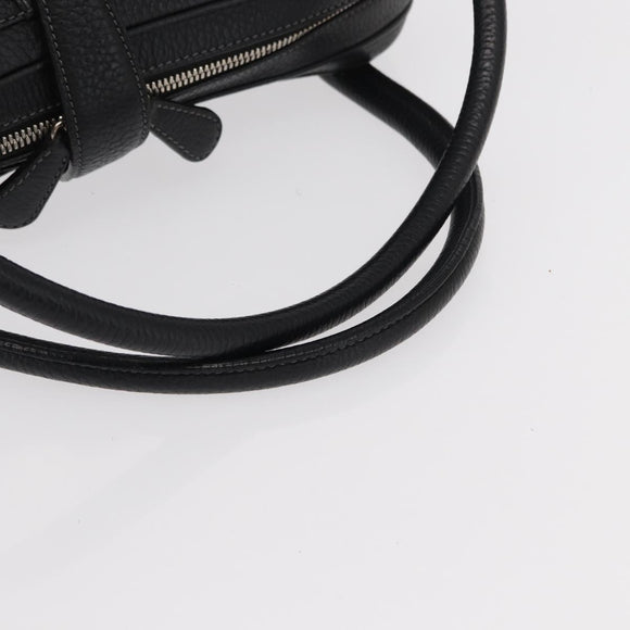 LOEWE Sender Hand Bag Leather Black Silver Auth yk19550