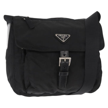 PRADA Shoulder Bag Nylon Black Silver Auth yk19551