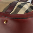 BURBERRY Nova Check Hand Bag Canvas Beige Gold Auth yk19552-16