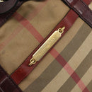 BURBERRY Nova Check Hand Bag Canvas Beige Gold Auth yk19552-17