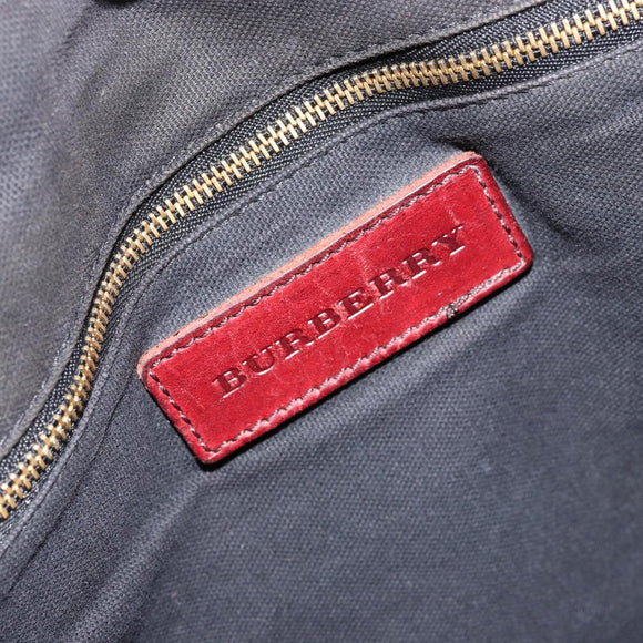 BURBERRY Nova Check Hand Bag Canvas Beige Gold Auth yk19552