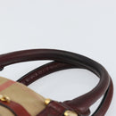 BURBERRY Nova Check Hand Bag Canvas Beige Gold Auth yk19552-8
