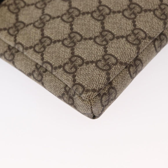 GUCCI GG Supreme Waist bag PVC Beige Silver 28566 Auth yk19553