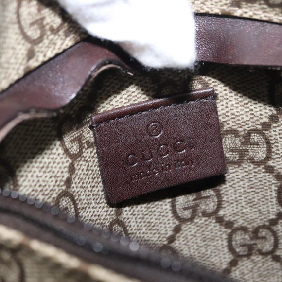 GUCCI GG Supreme Waist bag PVC Beige Silver 28566 Auth yk19553