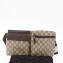 GUCCI GG Supreme Waist bag PVC Beige Silver 28566 Auth yk19553-25