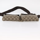 GUCCI GG Supreme Waist bag PVC Beige Silver 28566 Auth yk19553-9