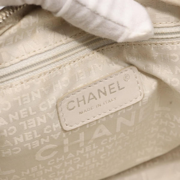 CHANEL Wild Stitch Chain Shoulder Bag Lamb Skin Beige Silver CC Auth yk19554