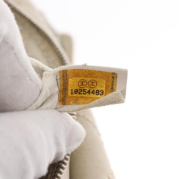 CHANEL Wild Stitch Chain Shoulder Bag Lamb Skin Beige Silver CC Auth yk19554