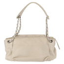 CHANEL Wild Stitch Chain Shoulder Bag Lamb Skin Beige Silver CC Auth yk19554-2