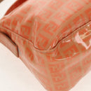 FENDI Zucchino Canvas Mamma Baguette Shoulder Bag Orange Gold Auth yk19564V-12