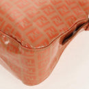FENDI Zucchino Canvas Mamma Baguette Shoulder Bag Orange Gold Auth yk19564V-13