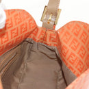 FENDI Zucchino Canvas Mamma Baguette Shoulder Bag Orange Gold Auth yk19564V-20