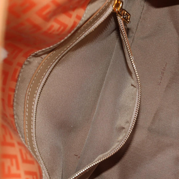FENDI Zucchino Canvas Mamma Baguette Shoulder Bag Orange Gold Auth yk19564V