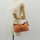 FENDI Zucchino Canvas Mamma Baguette Shoulder Bag Orange Gold Auth yk19564V-26