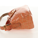 FENDI Zucchino Canvas Mamma Baguette Shoulder Bag Orange Gold Auth yk19564V-4