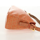FENDI Zucchino Canvas Mamma Baguette Shoulder Bag Orange Gold Auth yk19564V-5