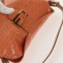 FENDI Zucchino Canvas Mamma Baguette Shoulder Bag Orange Gold Auth yk19564V-6