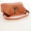 FENDI Zucchino Canvas Mamma Baguette Shoulder Bag Orange Gold Auth yk19564V-7