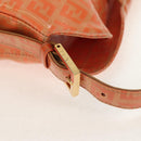 FENDI Zucchino Canvas Mamma Baguette Shoulder Bag Orange Gold Auth yk19564V-9